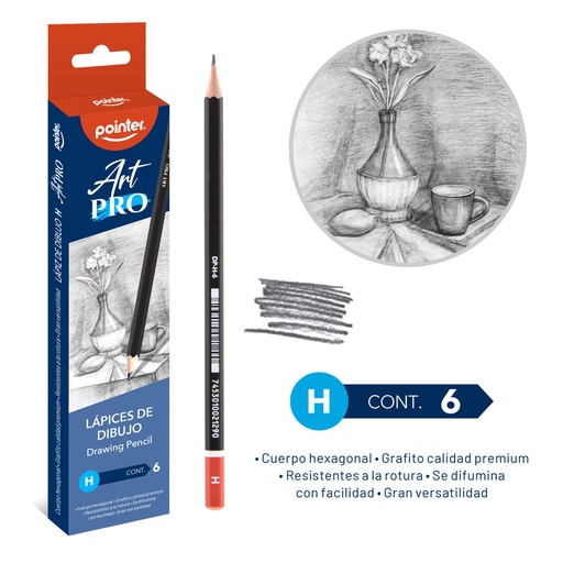 [DP-H-6] LAPICES DE DIBUJO ART PRO H