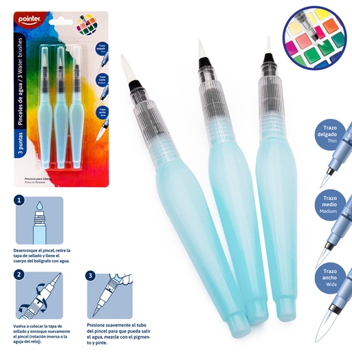 [WB-3S] PINCELES DE AGUA x3PZAS