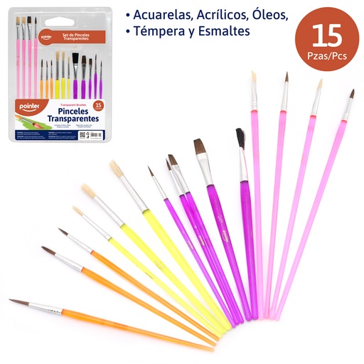 [AB-12293] SET DE PINCELES 15 PCS