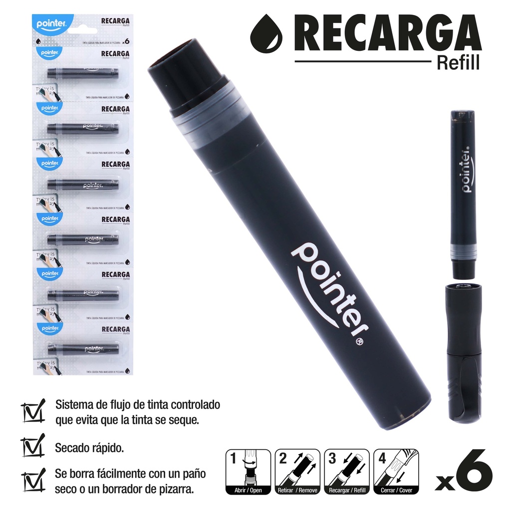 TINTA DE REPUESTO PARA MARCADOR DE TABLERO (NEGRO)