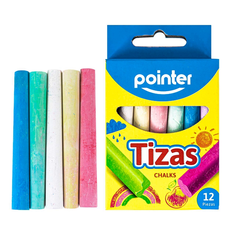 TIZAS DE COLORES PARA TABLERO x12PZS