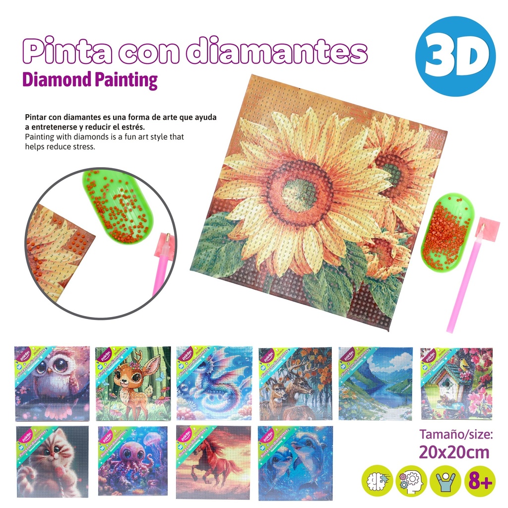PINTA CON DIAMANTES 3D