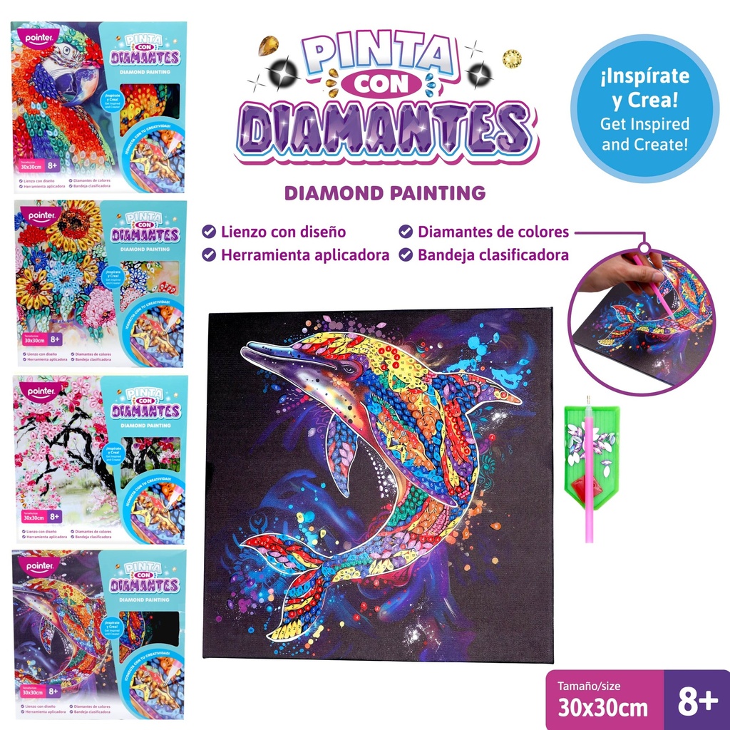 SET PINTA CON DIAMANTES 30x30 cm