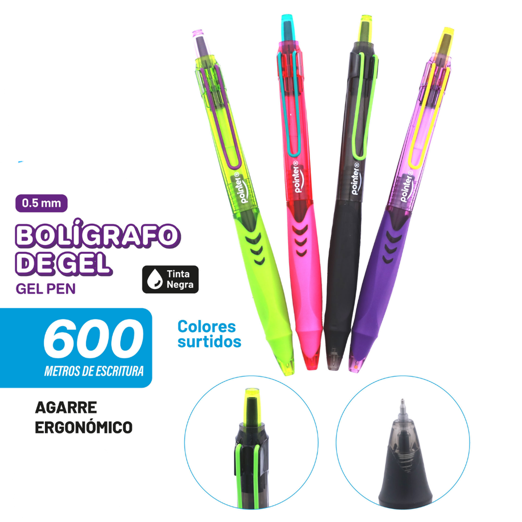BOLIGRAFO GEL 0.5 MM NEGRO UNIDAD