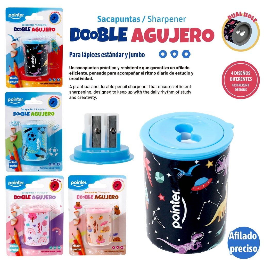 SACAPUNTAS DOBLE AGUJERO BLISTER