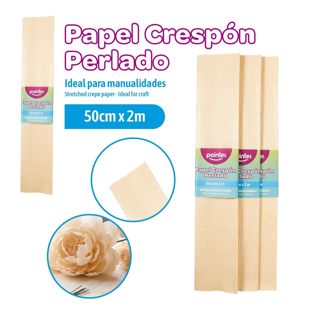 PAPEL CREPE DORADO PERLADO 50x200 cm