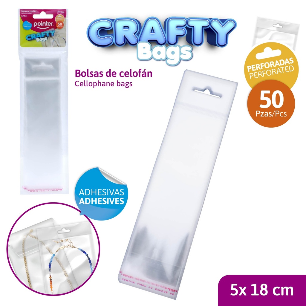 BOLSAS DE CELOFAN ADHESIVAS 5x8cm