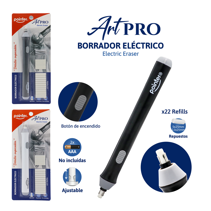 BORRADOR ELECTRICO + 22 GOMAS DE REPUESTO
