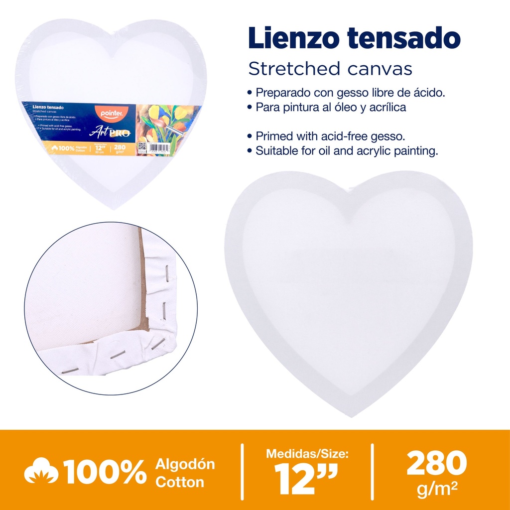 LIENZO BLANCO - 30CM (CORAZON)