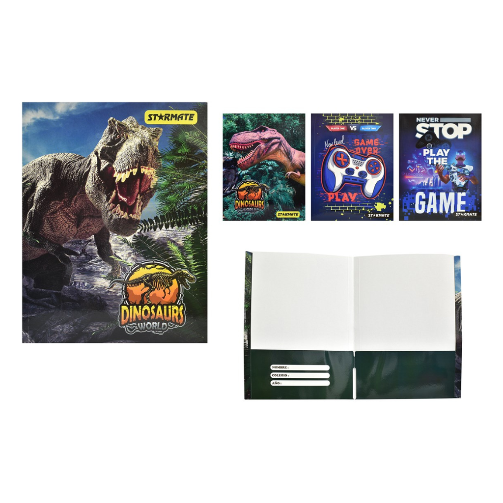CARPETA  - 22.86X30.48"- DISEÑO JUEGO , DINOSAURIO