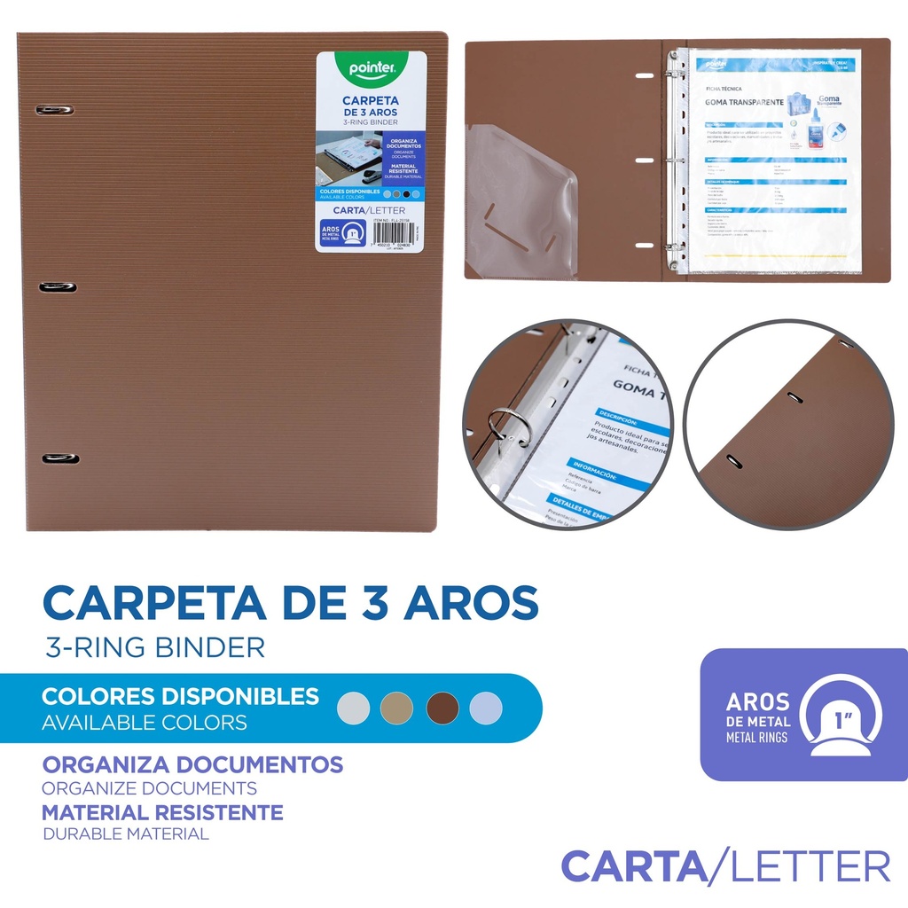 CARPETA 3 AROS 1"