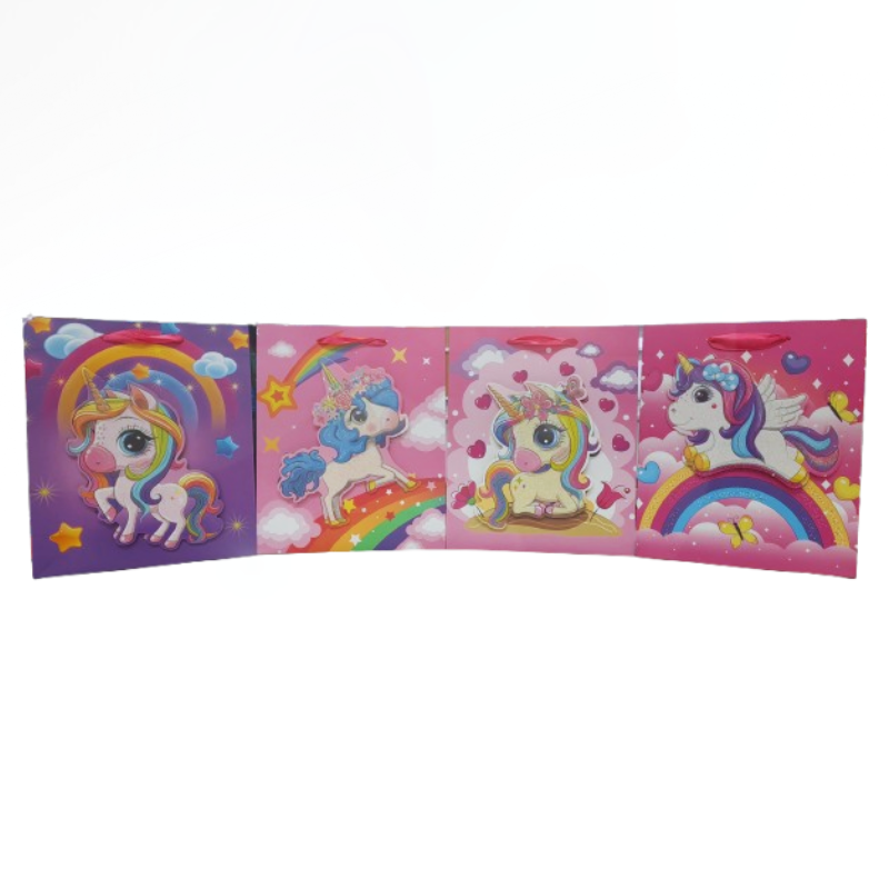 BOLSA DE REGALO PEQUEÑA UNICORNIO ARCOIRIS