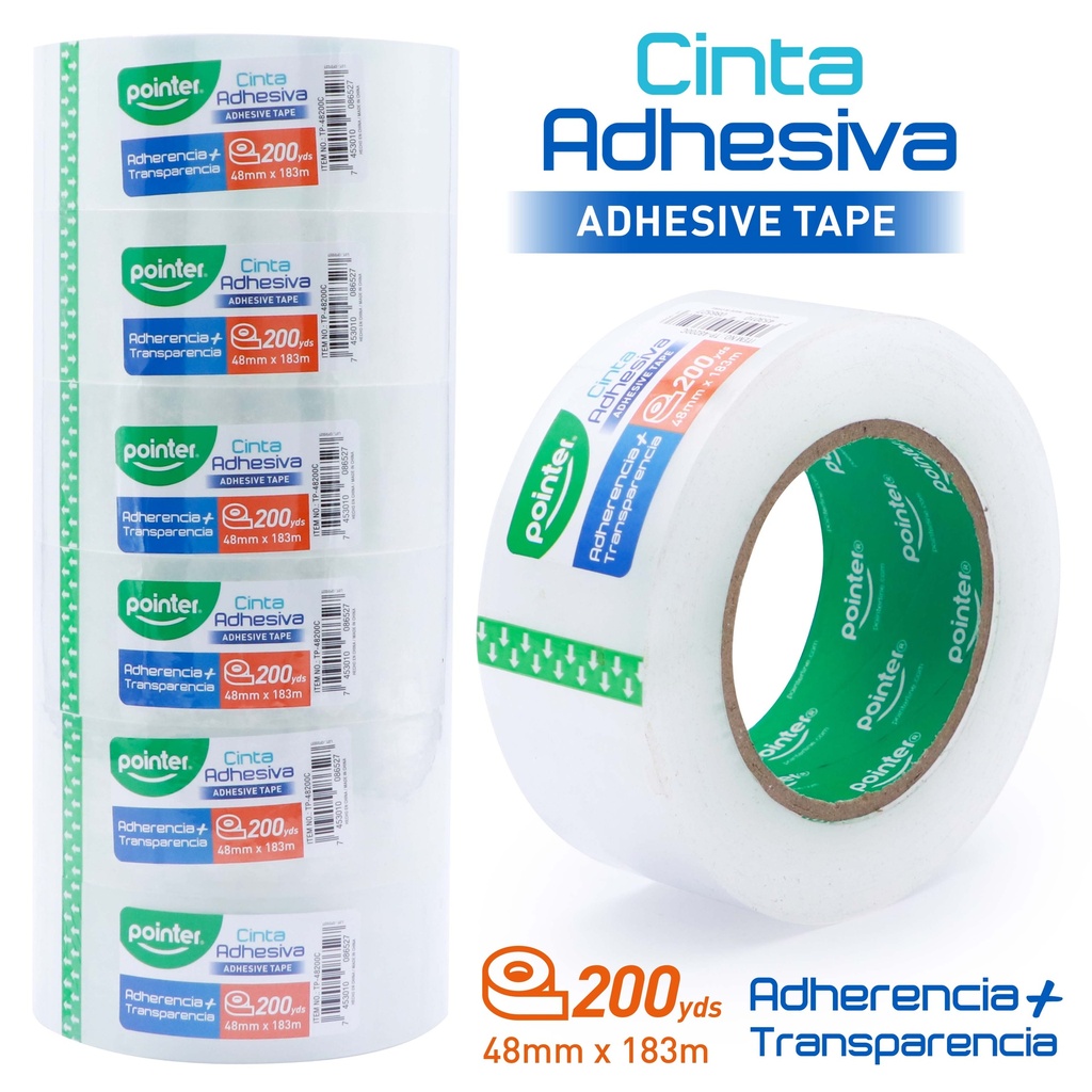 CINTA ADHESIVA DE EMPAQUE (TRANSPARENTE) - 4,8Cm x 183Mts