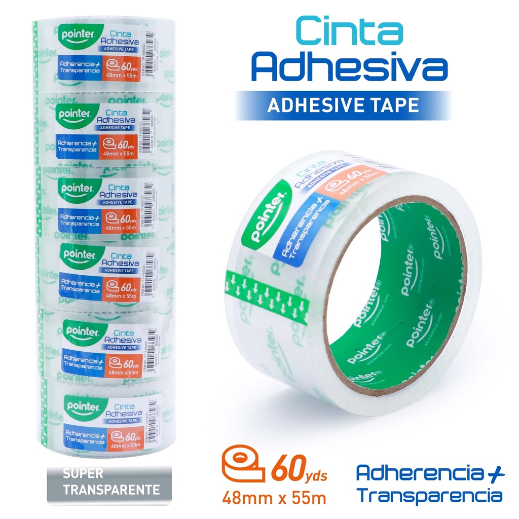 CINTA ADHESIVA DE EMPAQUE (SÚPER TRANSPARENTE) - 4,8Cm x 55Mts