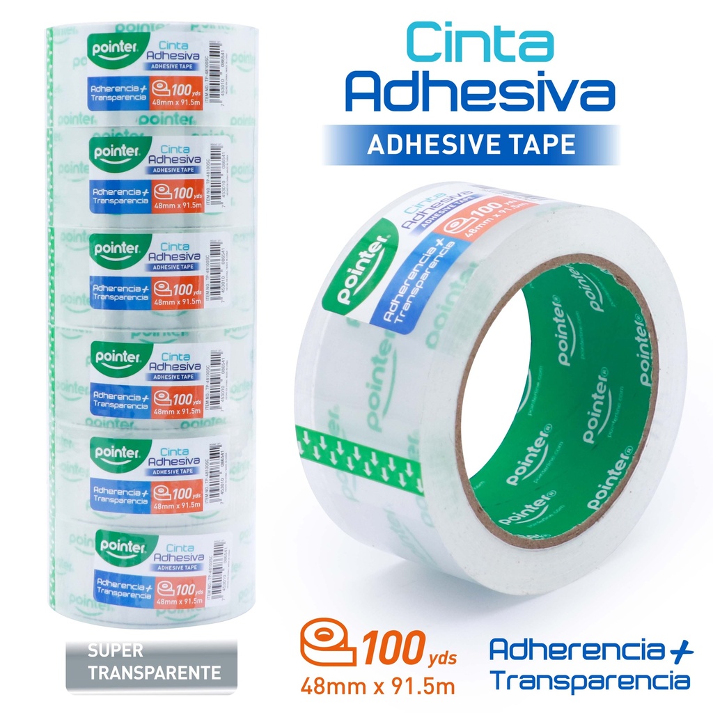 CINTA ADHESIVA DE EMPAQUE (SÚPER TRANSPARENTE) - 4,8Cm x 91,5Mts