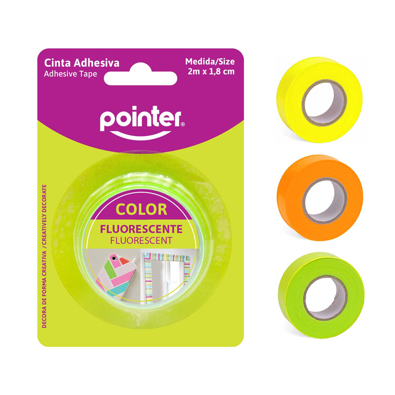 CINTA ADHESIVA FLUORESCENTE - 3M x 1.27CM