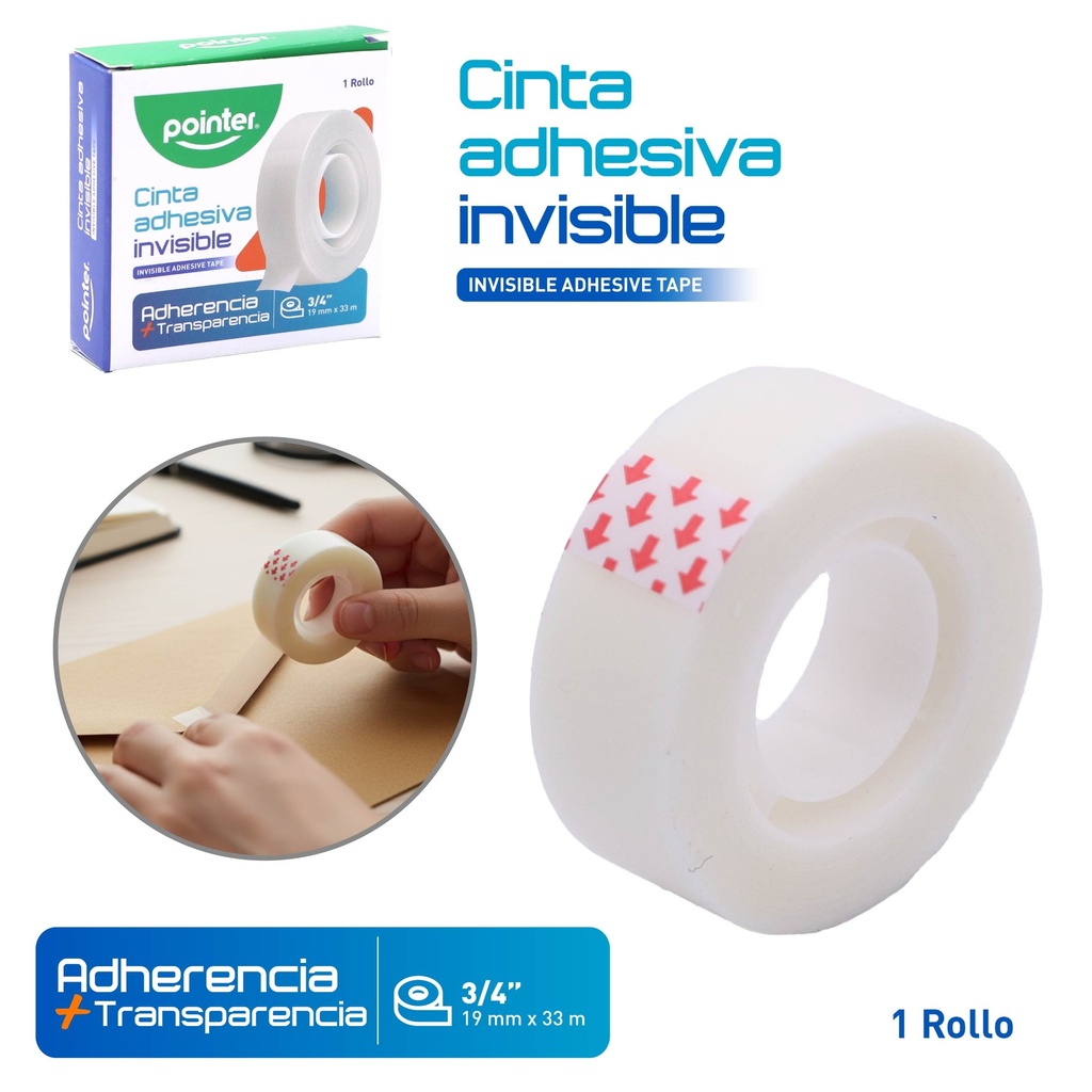 CINTA ADHESIVA INVISIBLE - 1,9Cm x 33Mts