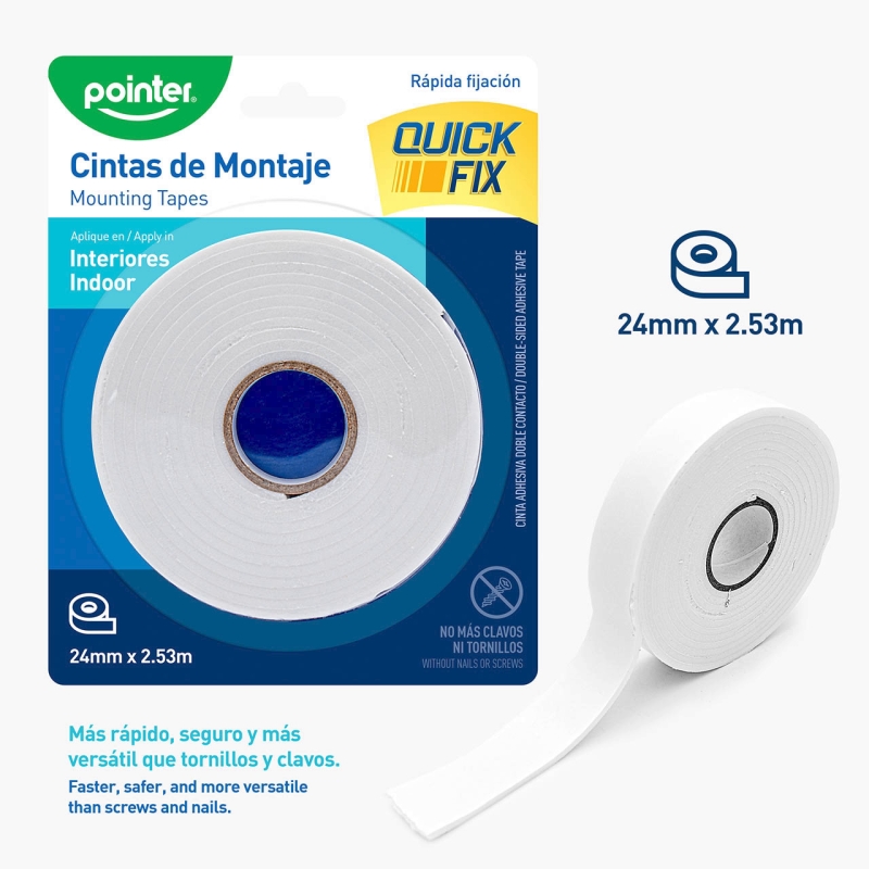 CINTA ADHESIVA DOBLE FAZ 24MM x2.53M