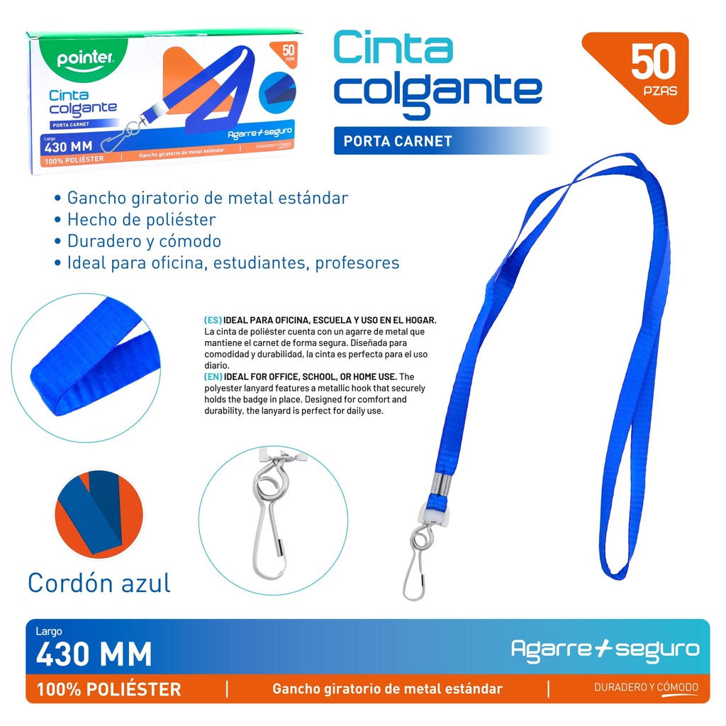 CINTA COLGANTE AZUL PORTA CARNET