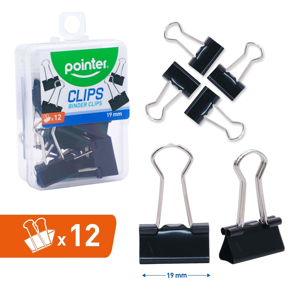 CLIP SUJETA PAPEL 19mm x 12 PZAS
