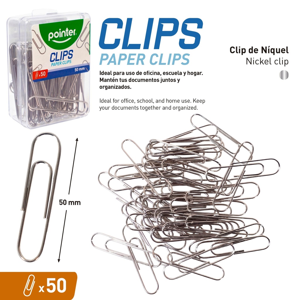 CLIP SUJETA PAPEL 50MM X50 PZAS