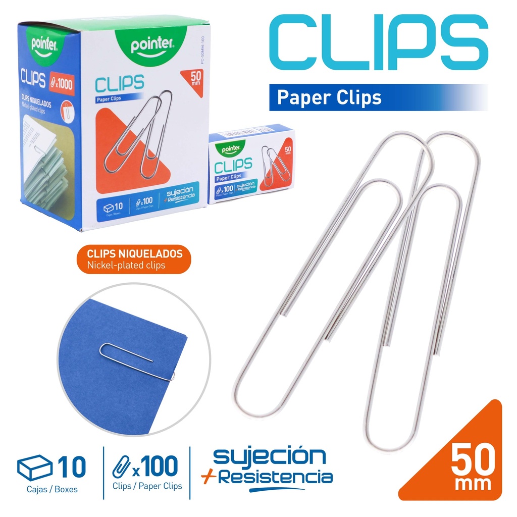 CLIPS METALICOS PARA PAPEL 50mm