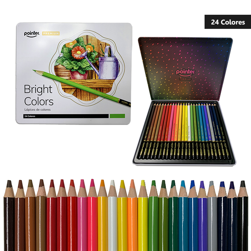 LAPICES DE COLORES PREMIUM x24PZS