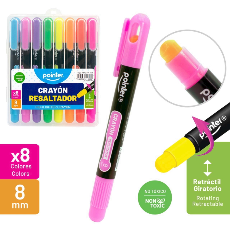 CRAYON RESALTADOR X8