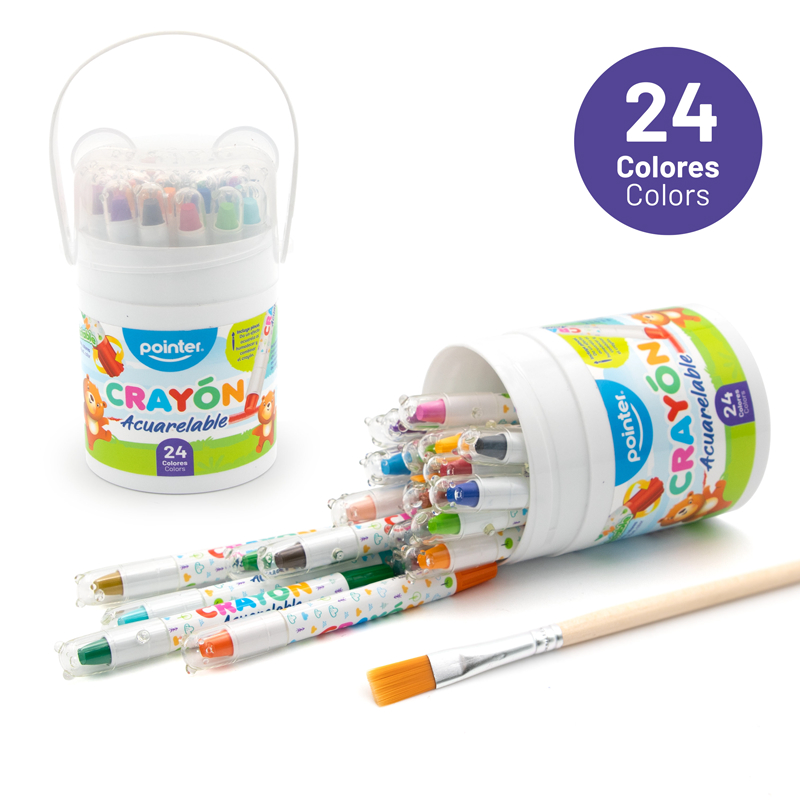CRAYONES ACUARELABLES x24PZAS + PINCEL
