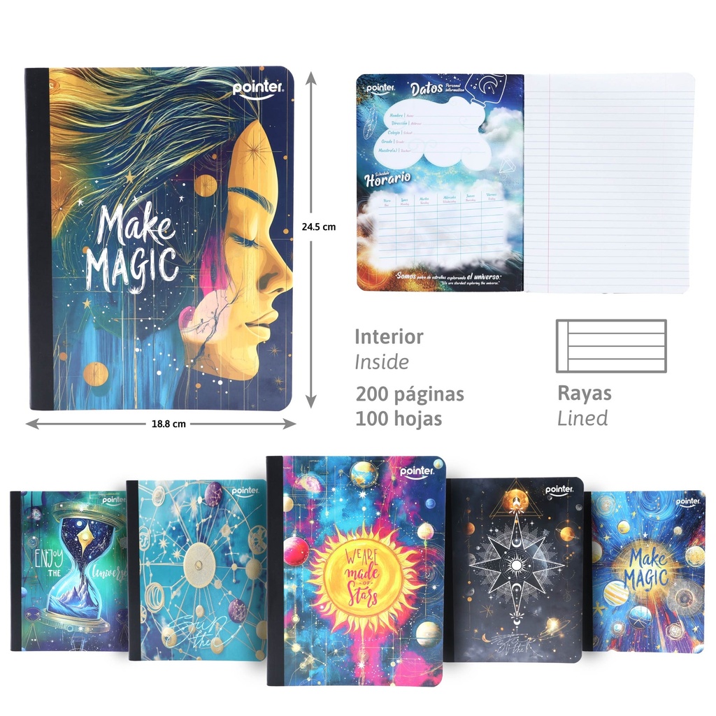 CUADERNO COSIDO A4 RAYA ANCHA x100 HOJAS