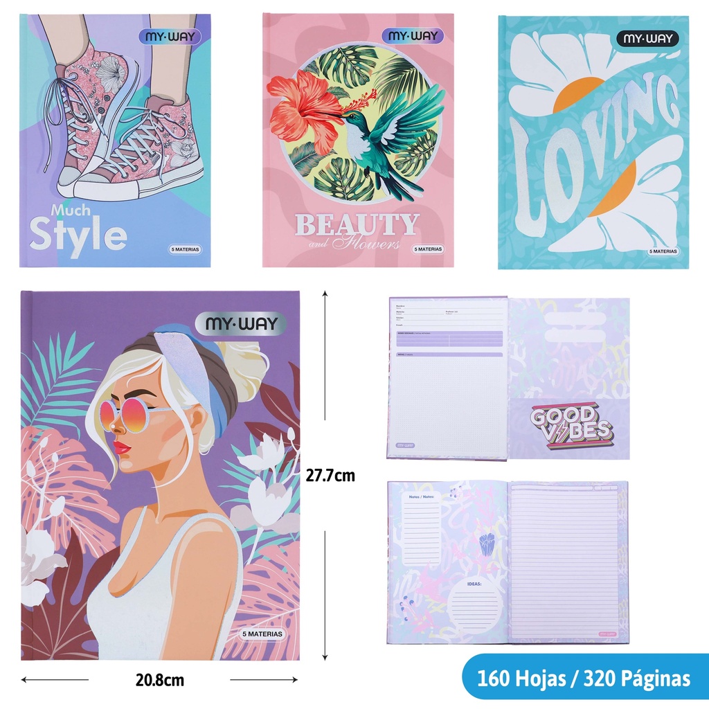 CUADERNO EMPASTADO 5 MATERIAS
