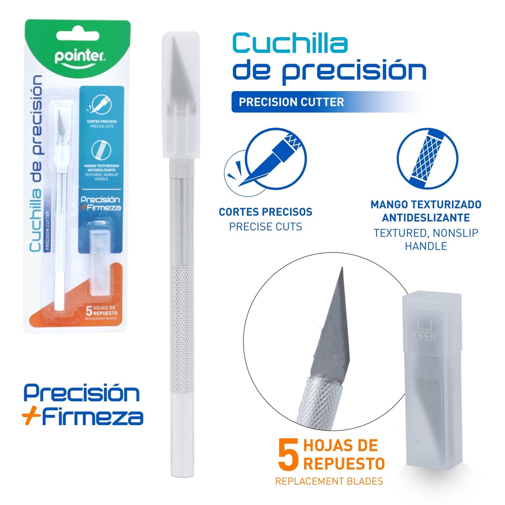 CUCHILLA DE PRECISION + 5 HOJAS DE REPUESTO