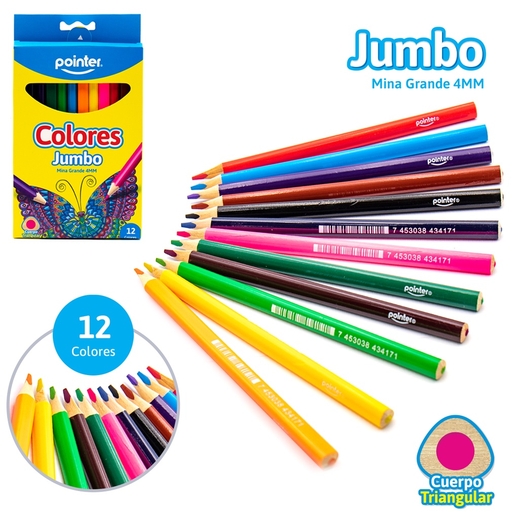  COLORES POINTER JUMBO x12