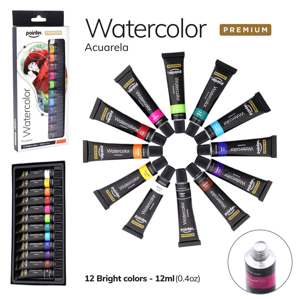 SET DE ACUARELAS PREMIUM 12ML x12 COLORES