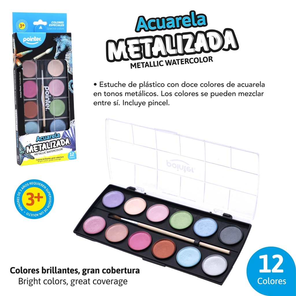 ACUARELA METALIZADA X12