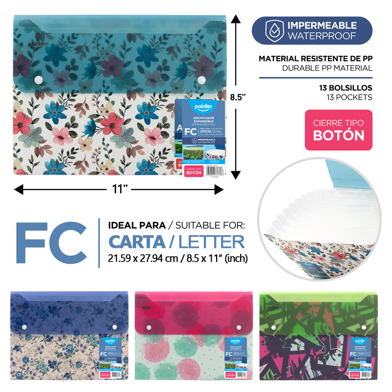 ARCHIVADOR EXPANDIBLE PORTADOCUMENTOS CARTA