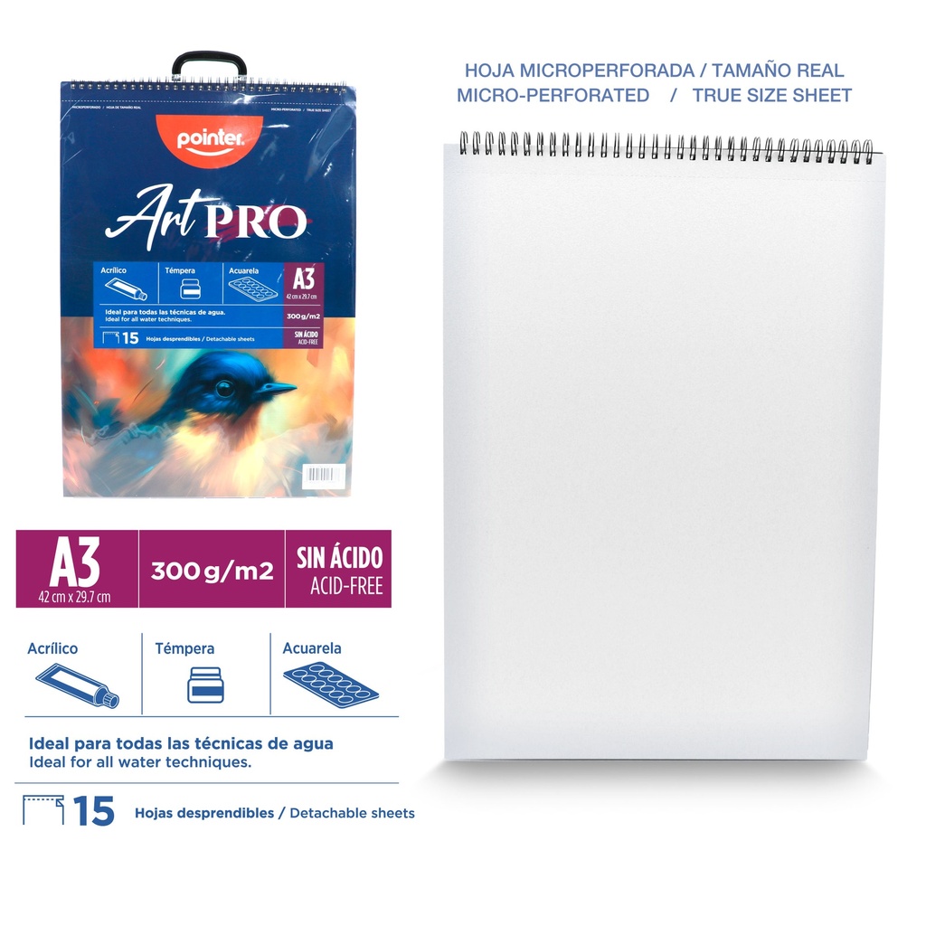 BLOCK DE DIBUJO A3 x 15 HOJAS