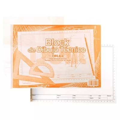 BLOCK DE DIBUJO TECNICO DIN A-4