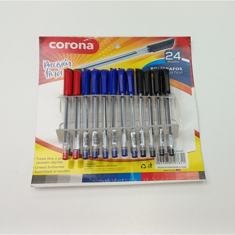 BOLIGRAFO (NEGRO,AZUL Y ROJO) X24