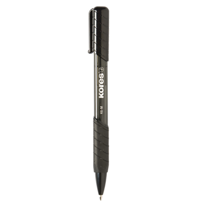 BOLIGRAFO RETRACTIL TRANSPARENTE K6-F NEGRO SOFTGRIP