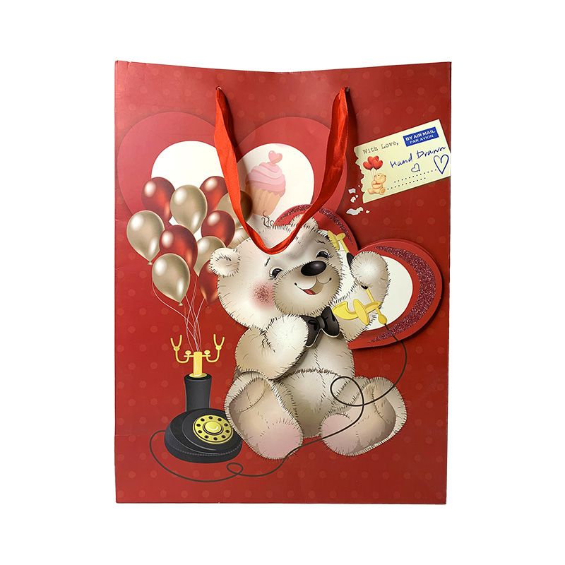 BOLSA DE REGALO (OSO+CORAZONES) L