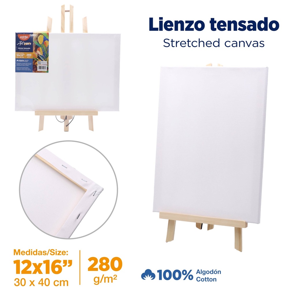 LIENZO BLANCO CON CABALLETE 30x40CM