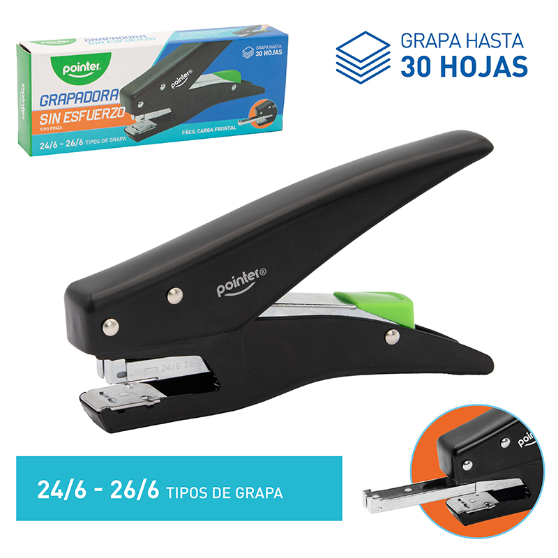 GRAPADORA "SIN ESFUERZO" TIPO PINZA - 30 HOJAS