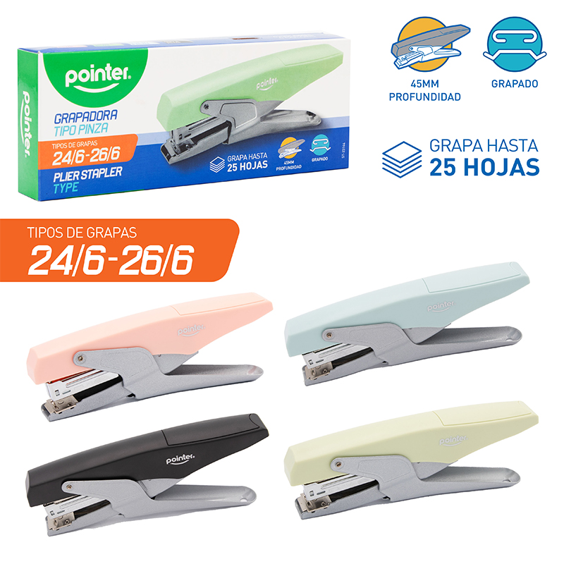 GRAPADORA TIPO PINZA- 25 HOJAS