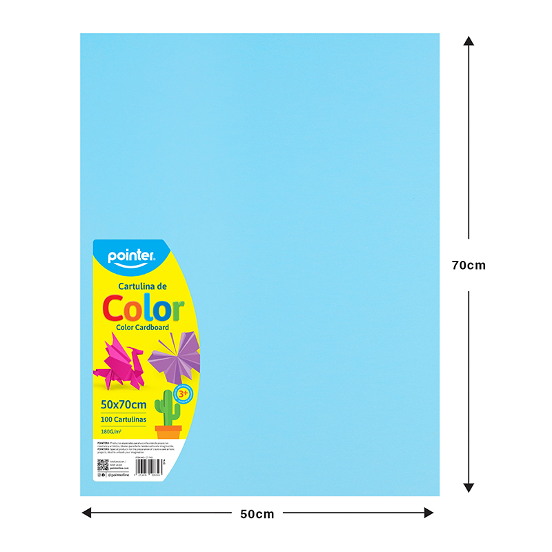 CARTULINA ESCOLAR CELESTE 