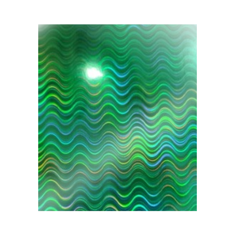 CARTULINA DOBLE FAZ HOLOGRAFICA VERDE ONDAS