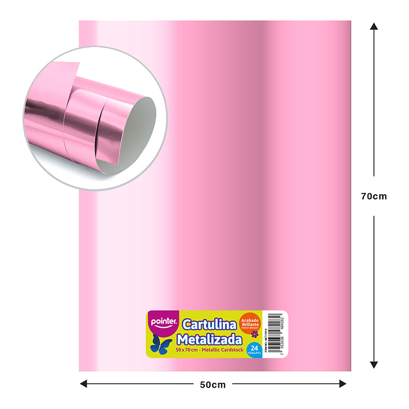 CARTULINA METALIZADA - ROSADO (50x70CM)