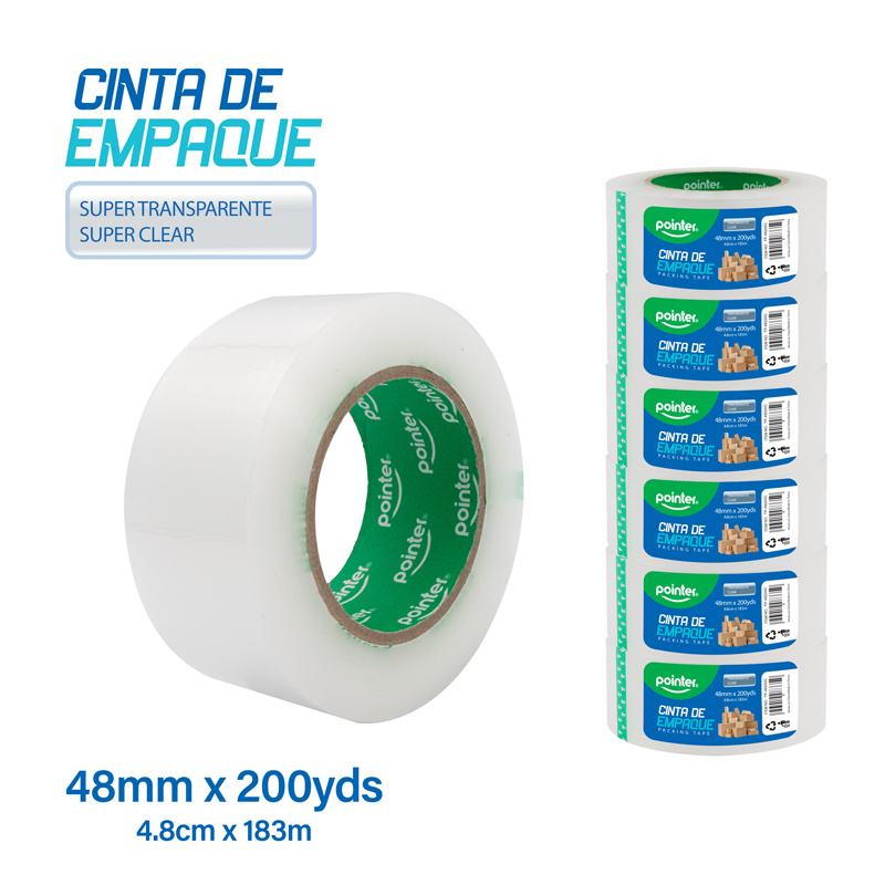 CINTA ADHESIVA DE EMPAQUE (48mmx200yd) 40mic