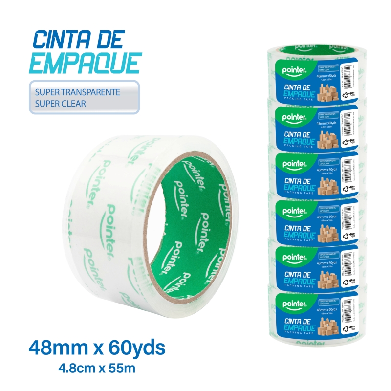 CINTA ADHESIVA DE EMPAQUE (48mmx60yd) 40mic