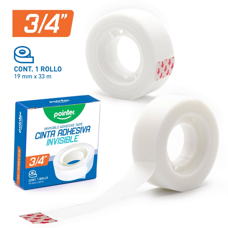 CINTA ADHESIVA INVISIBLE - 1,9Cm x 33Mts